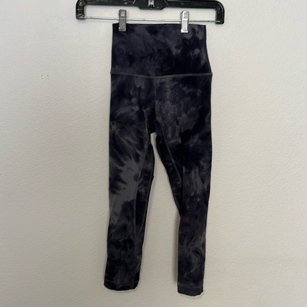 Lululemon leggings, size 2, gray tie dye. 20” crop